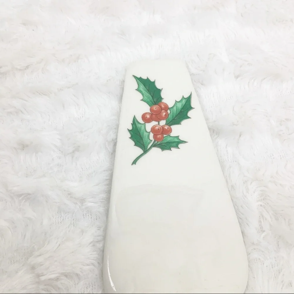 Vintage Harmony House Salem China Holly Berry Cake Plate Server Christmas
